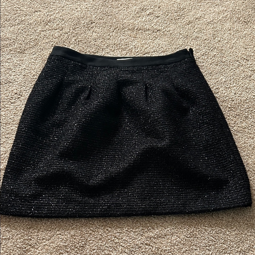LOFT Sparkling Black Mini Skirt 8P New NWT